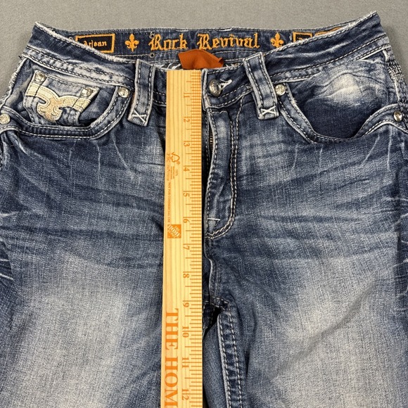 Rock Revival Arjean Easy Ankle Skinny Jeans Buckle Womens 28 Stretch RHINESTONE - Picture 10 of 13